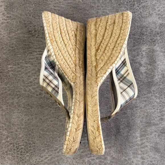 Y2k Montego Bay Club Plaid Wedge Heels - Picture 4 of 6